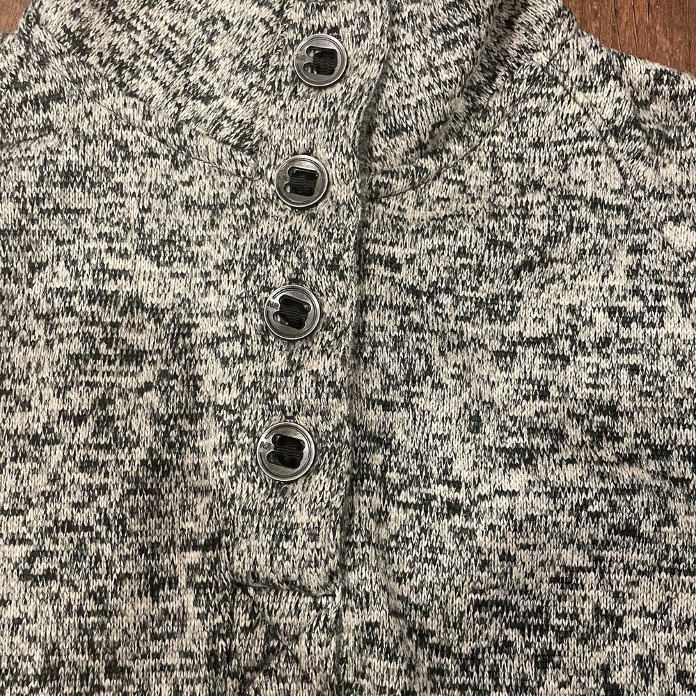 Natural Reflections Women's Sweater Quarter‎ Button Heathered Gray Medium - Picture 8 of 10